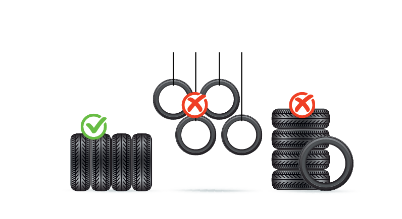 autobanden stockeren zonder velg